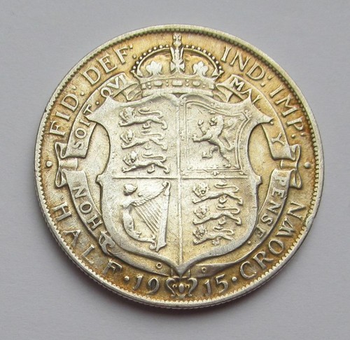 George silver 1915 halfcrown - george, v