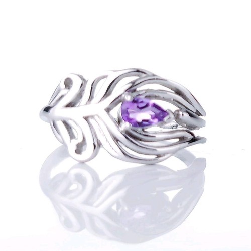 Sterling silver amethyst ring - sterling,