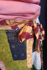 Patchwork Sari Silk Full Wrap Skirt (One Size)
