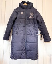 QPR Errea Navy Pink Padded Full Length Managers Winter Coat Adult Large Football