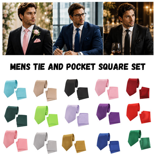 Mens tie and pocket - square, set