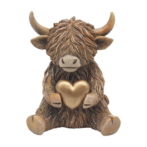 Sitting highland cow - highland, heart