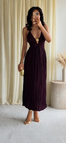 Zara burgundy occasion dress - occasion,