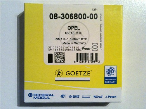 Racing piston rings - gÖtze, for