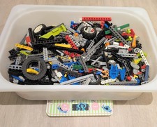 Lego Technic 1.5kg mixed lot of parts, bricks, connectors, wheels + instructions