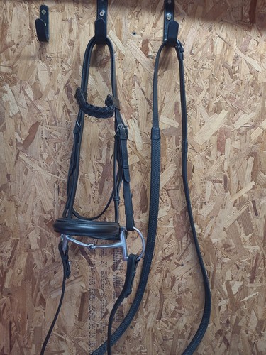 Leather cavesson bridle - leather,