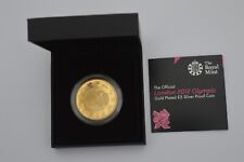 The Official London 2012 Olympic Gold Played Silver Proof £5 Coin COA