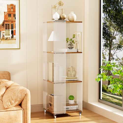 Large clear acrylic shelf - acrylic, 4-shelf