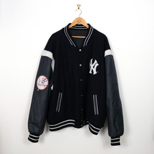JH Design Group Reversible Leather wool blend New York Yankees Coat to fit ~3XL