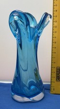 Vintage, hand-blown blue glass
