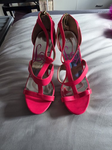 Lipsy neon pink high heels - pink,