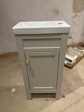 Bermuda Chalk White 400mm Cloakroom Bathroom Basin Vanity Unit