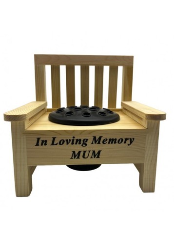 Mum wooden memorial bench - mum, with