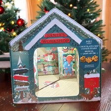 M&S Mark & Spencer Santa's WorkShop Musical Light Up Christmas Tin, No Cookies