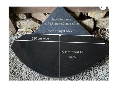 Polished black granite curved - polished,
