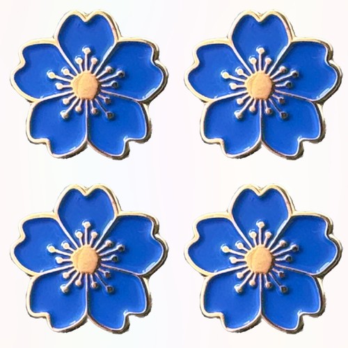 4pcs forget not - forget-me-not, pin