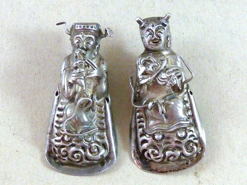 Chinese silver figure hat - silver,