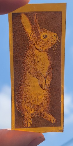 Stained glass rabbit piece