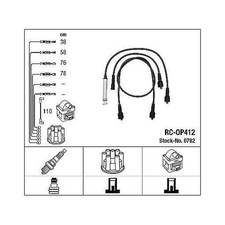 NGK 0782 IGNITION CABLE KIT FOR OPEL VAUXHALL