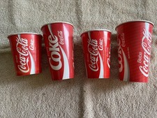 4x Coca Cola Paper Drinks Cups Late 1980s Early 1990s Inc 2 International