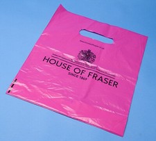Collectable Packaging ‘House of Fraser’ Plastic Carrier Bag Pink 25 x 30cm VGC