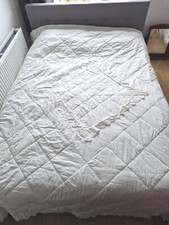 Vintage Bedspread Throw Ivory