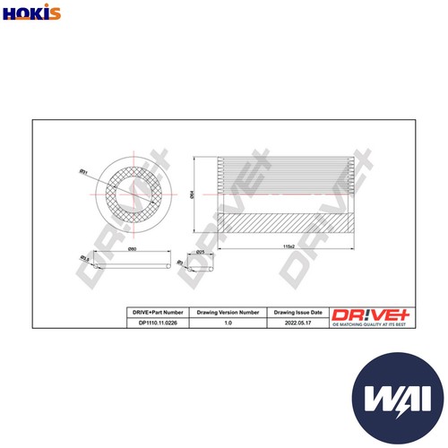 Oil filter dp1110 0226 - filter, for