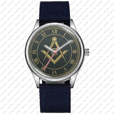 Masonic Compass Roman Dial 38mm Ladies Wrist Watch