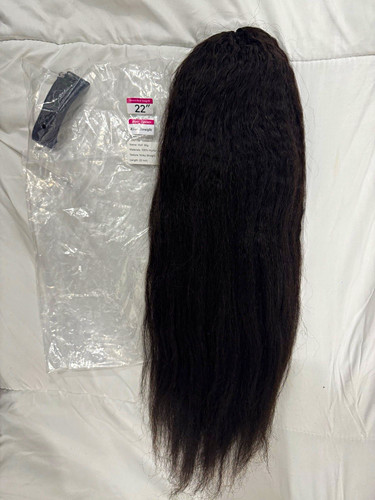 Black kinky straight half - black,
