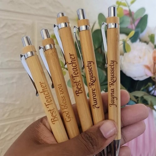 Personalised bamboo pen - personalised,