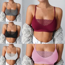 Womens Ladies Lace Bralette Bralet Bustier Crop Top Camisole Vest Tank Tops HOT