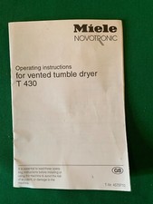MIELE Novotornic T 430 Washing Machine Operating Iinstruction Manual