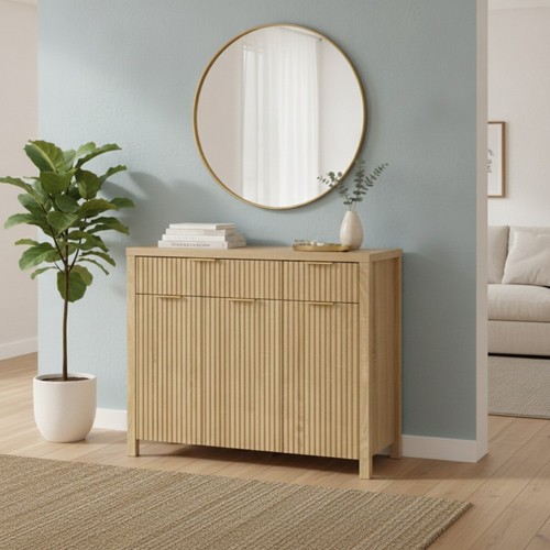 Ribbed front design sideboard - front,