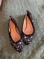 metal/diamante effect flat shoes size 7