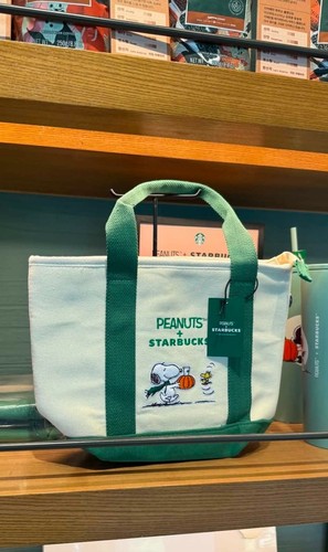 Starbucks peanuts pumpkin tote - starbucks,
