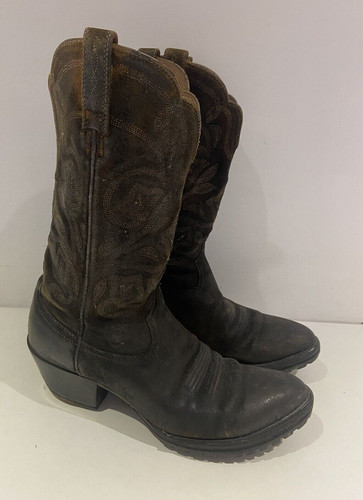 Brown leather logger - leather, cowboy