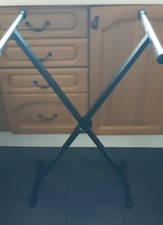 New Piano Keyboard fold flat Stand Heavy Duty Adjustable Black braced organ