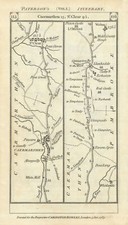 Carmarthen - St. Clears - Narberth - Wiston road strip map PATERSON 1785