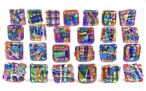 Dichroic glass cabinet knobs - dichroic,