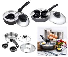 1 , 2 , 4 EGG POACHER POACHED PAN NON STICK EGG COOKING PAN CUP WITH HANDLE 