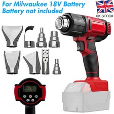 Cordless Heat Gun For Milwaukee 18V Battery Air Gun w/4-Temp Setting+8Nozzle Hot