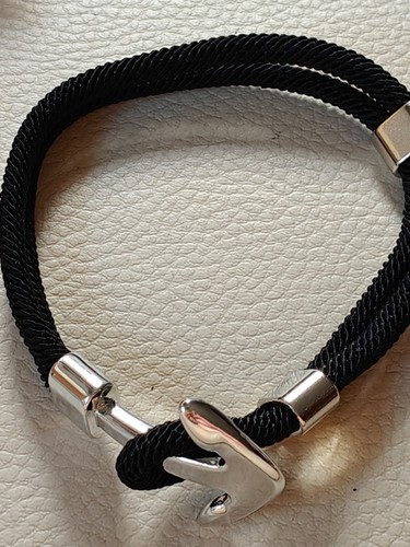 Black rope bracelet - black,