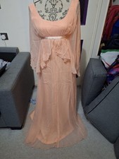 Beautiful Vintage John Charles 1960s or 1970s Peach Chiffon Dress Size 6
