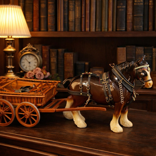 Large porcelain draft horse - porcelain,