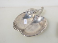 Vintage Soap Dish Holder Pot Silver Plated Fruit Leaf Ashtray Bowl Old Dip