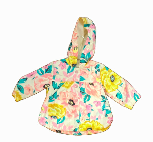 Nutmeg hooded floral rain coat - nutmeg,