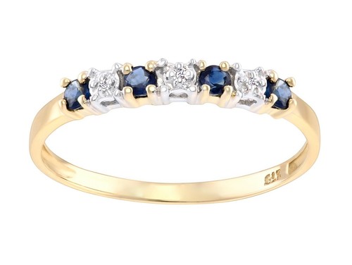 9ct yellow gold blue sapphire - yellow,