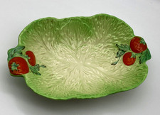 Vintage Beswick Serving Dish Bowl Porcelain Green Salad Leaf Tomato 1950'
