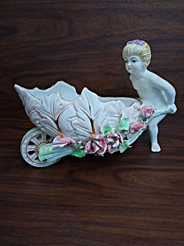 Vintage porcelain cherub child - vintage,