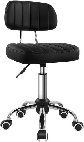 Black square swivel stool - black, with